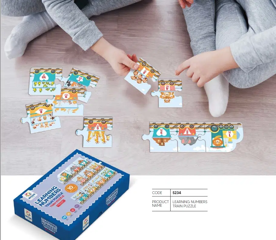 Arnas Toys 5234 Learning Numbers Tren Puzzle 10 Parça Sayılar Karton Puzzle