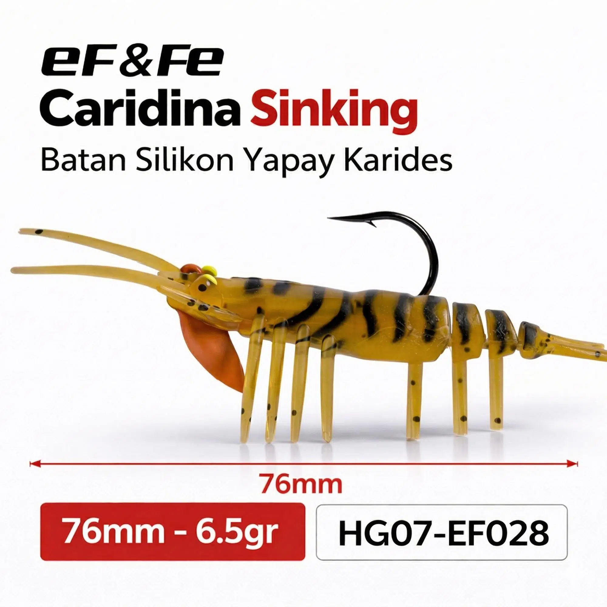 Effe Caridina Sinking Batan Silikon Yapay Karides 76mm 6.5gr HG07-EF028