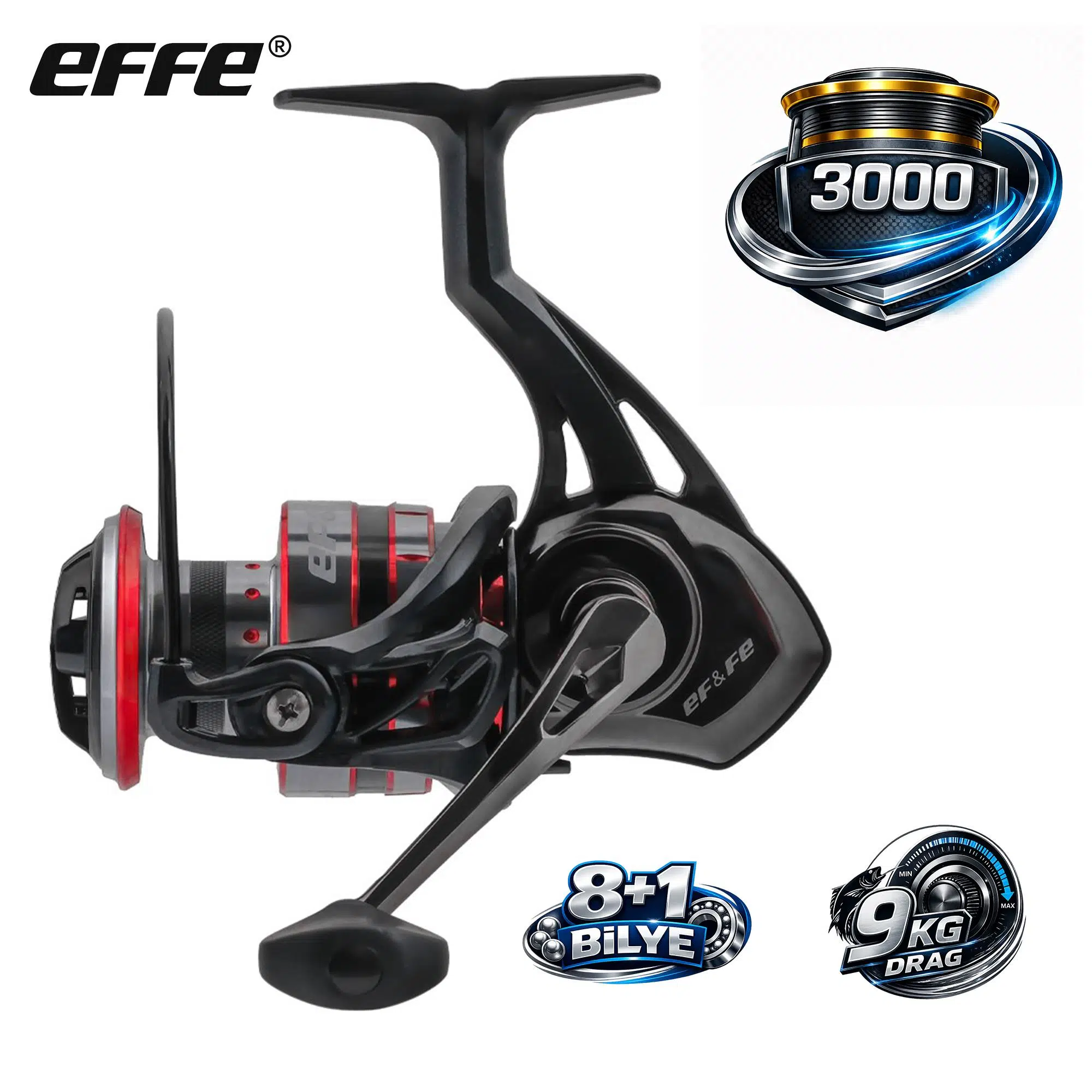 Effe Gillzer 3000 Olta Makinesi 8+1 Bilye 9Kg Drag 283gr