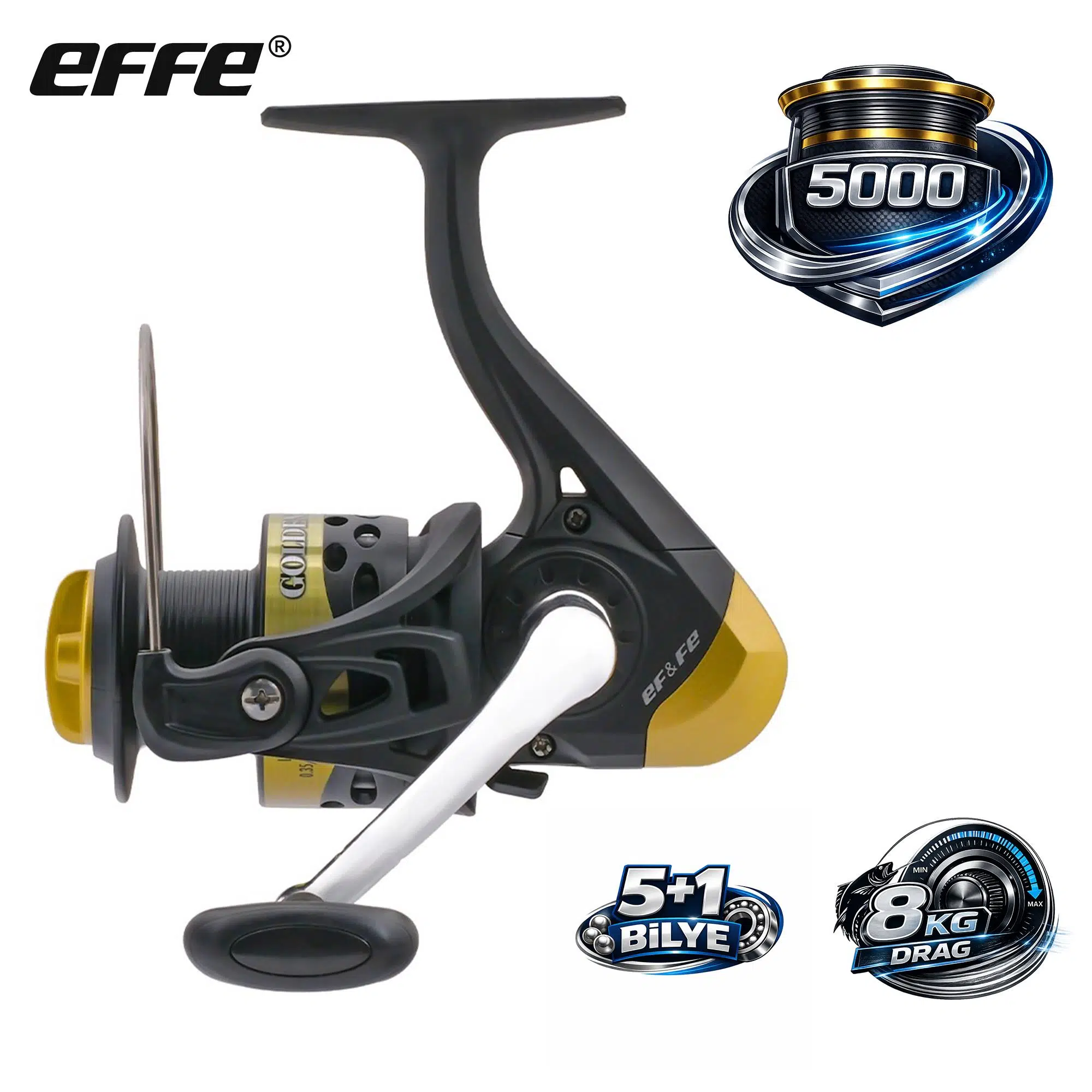 Effe Goldenloop 5000 Olta Makinesi 5+1 Bilye 8Kg Drag 360gr