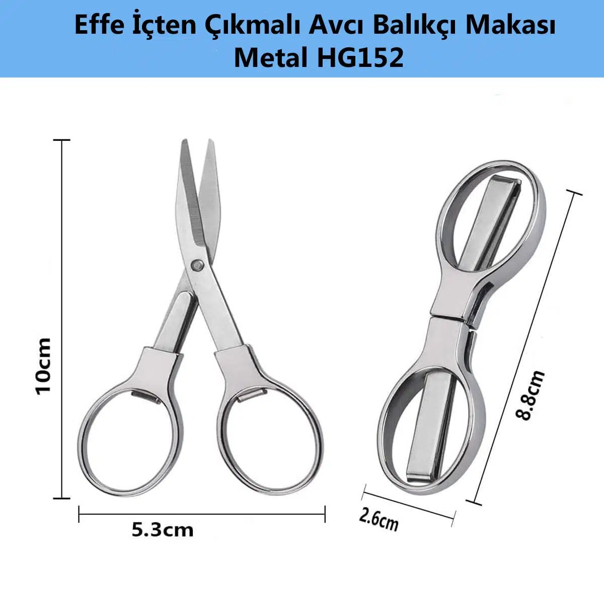 Effe İçten Çıkmalı Avcı Balıkçı Makası Metal HG152