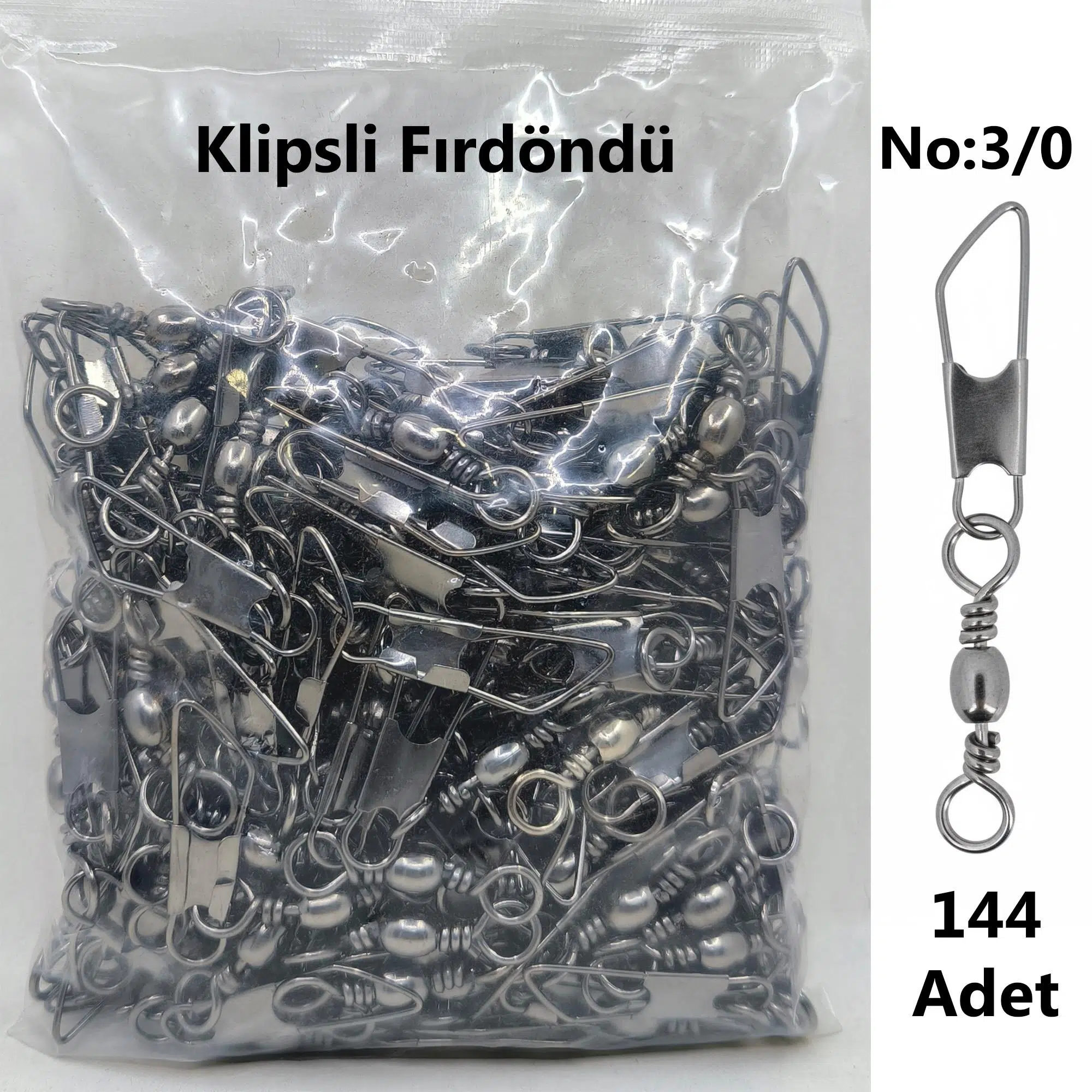 Effe No:3/0 Klipsli Fırdöndü 144 Adet