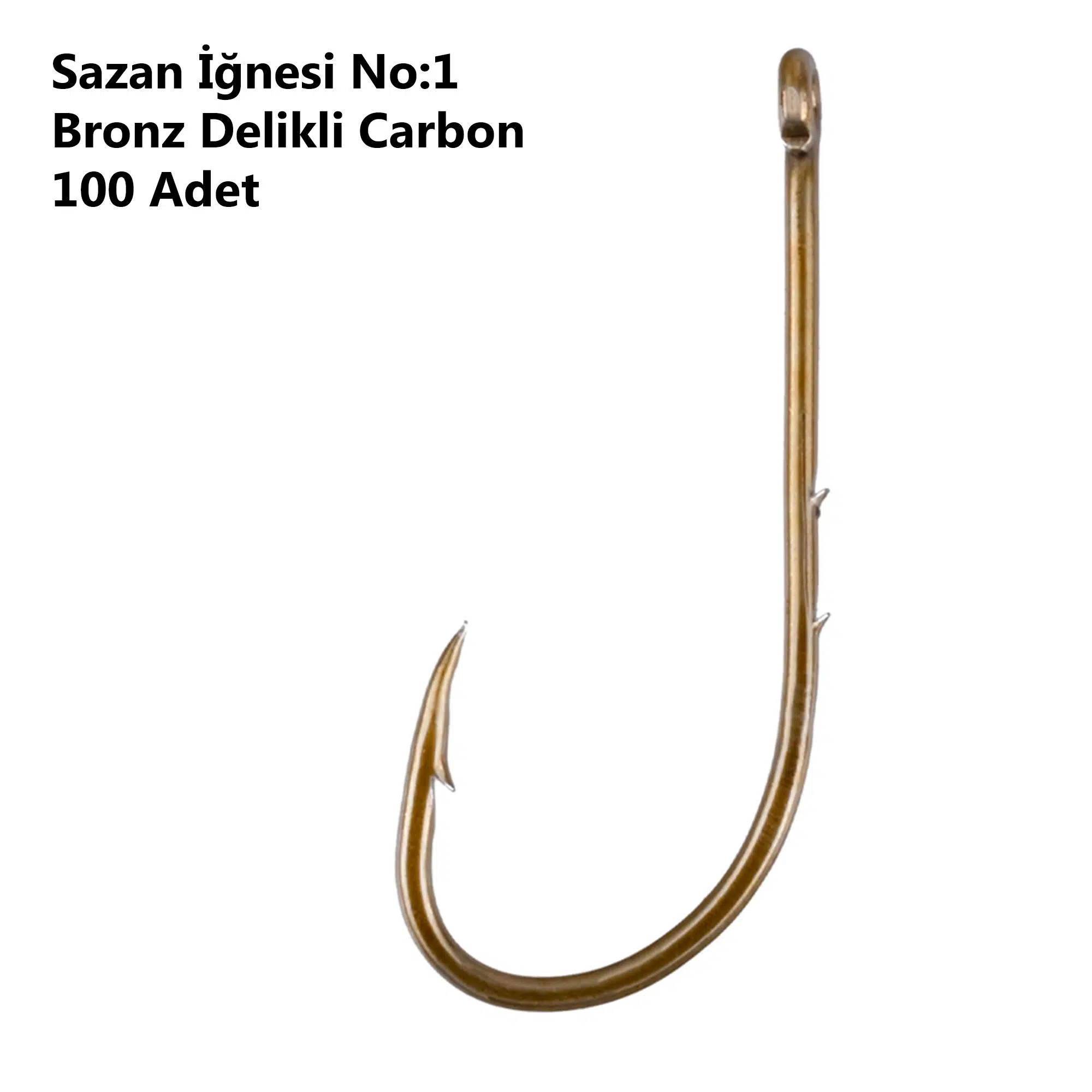 Effe Sazan İğnesi No:1 Bronz Delikli Carbon 100 Adet 92666-1