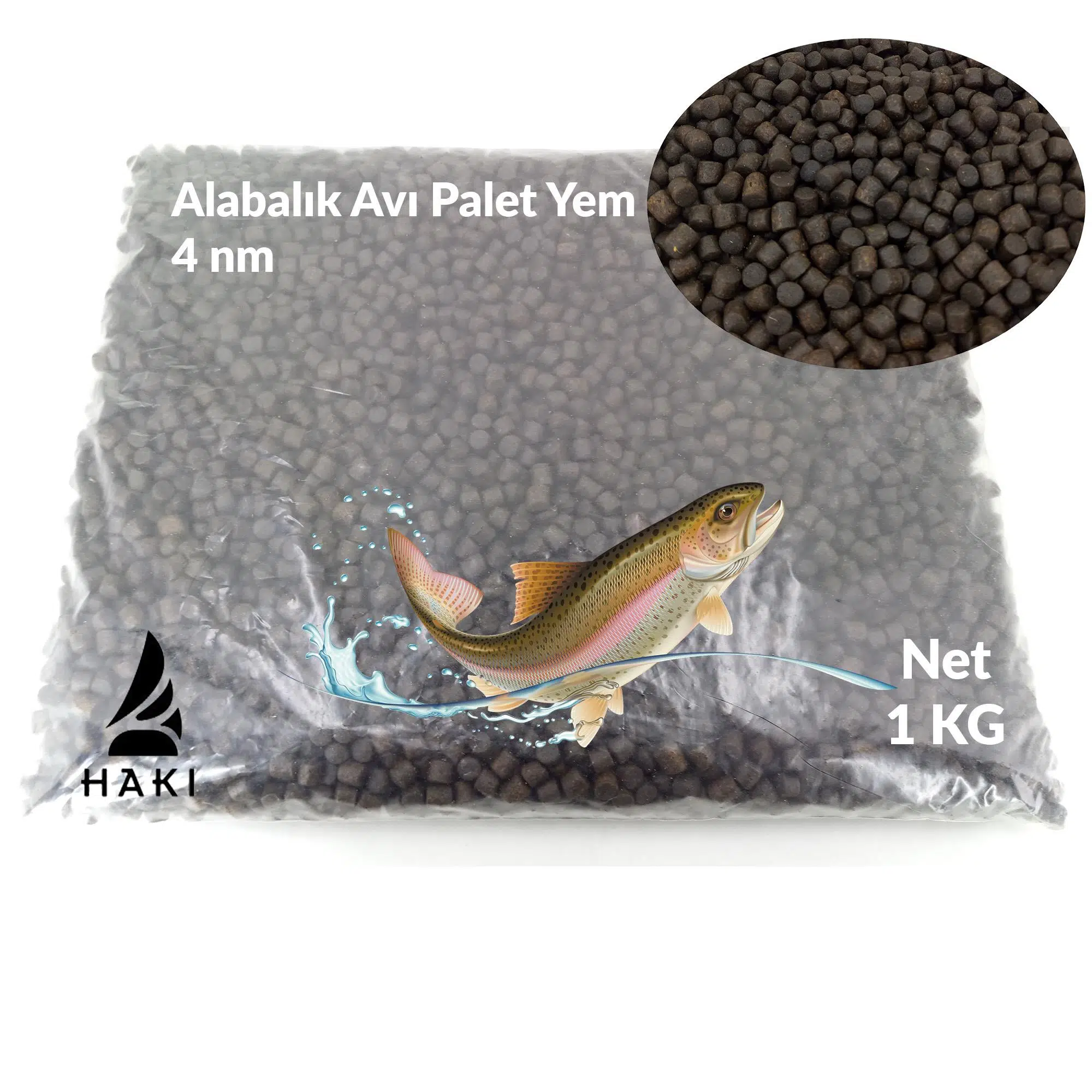 Haki Palet Yem 1Kg Sazan Alabalık Palet Yem 4nm