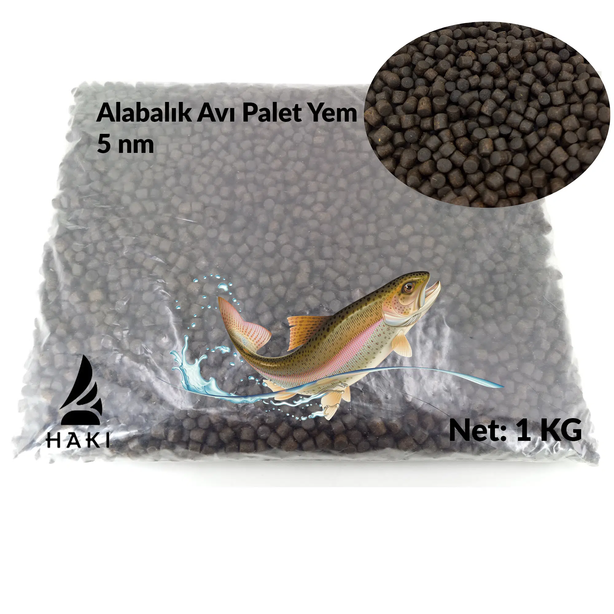 Haki Palet Yem 1Kg Sazan Alabalık Palet Yem 5nm