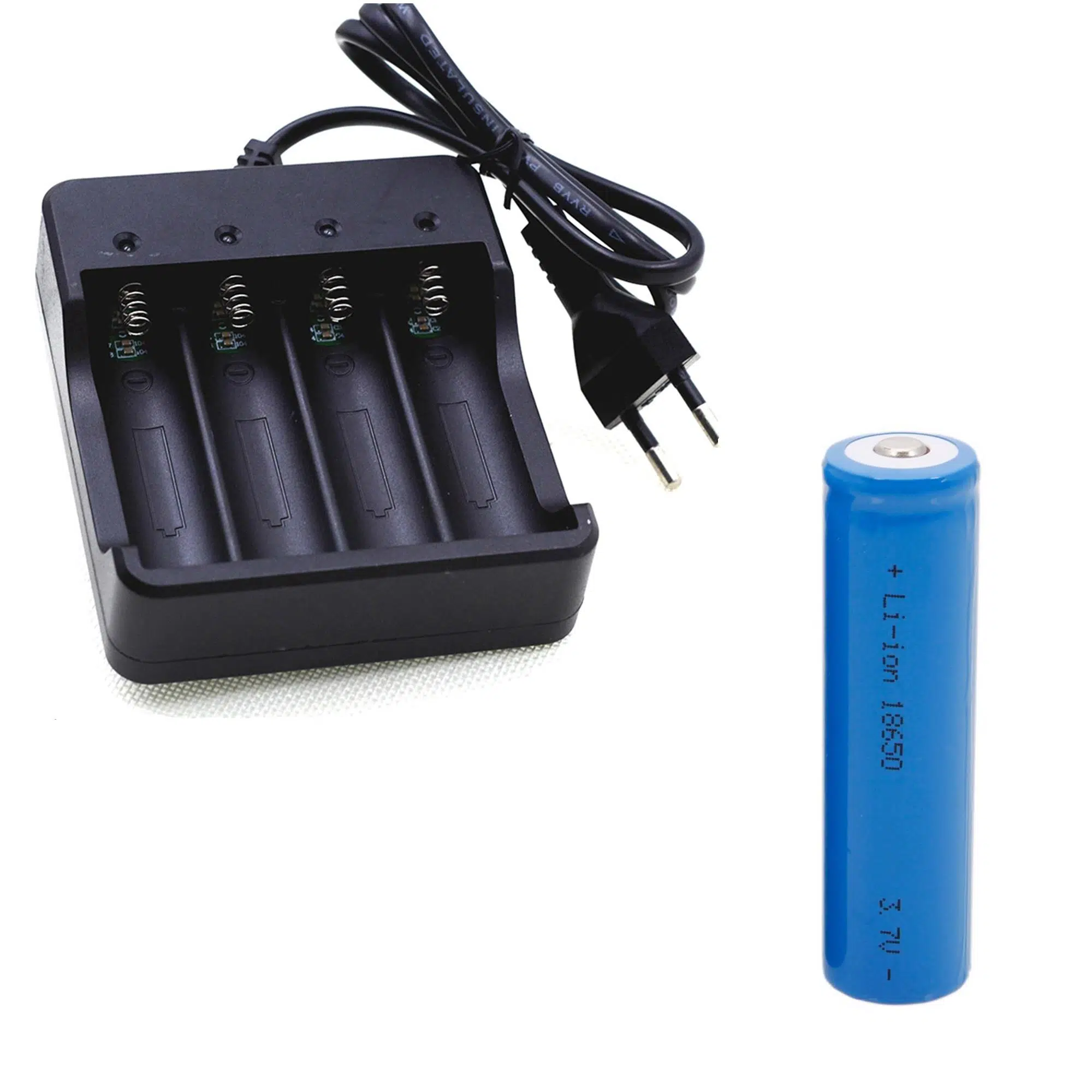 Hedyex 18650 Şarjlı Pil Seti 4Lü Şarj Aleti + 1 Adet 18650 Şarjlı Pil