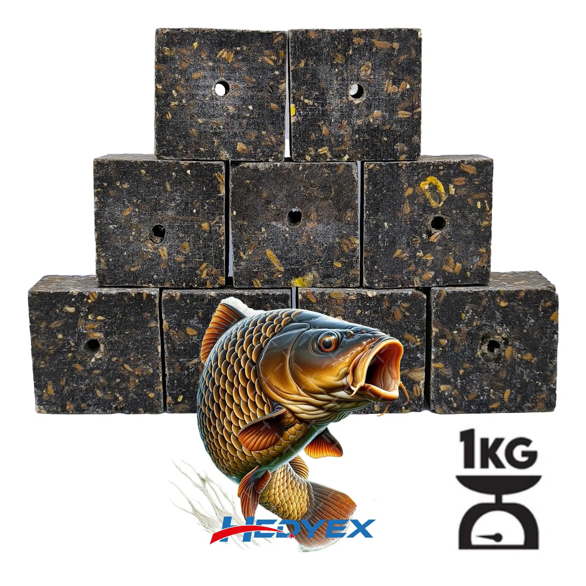 Hedyex 1Kg Sazan Küspesi Delikli Küp Ay Çekirdeği Küspesi Kare