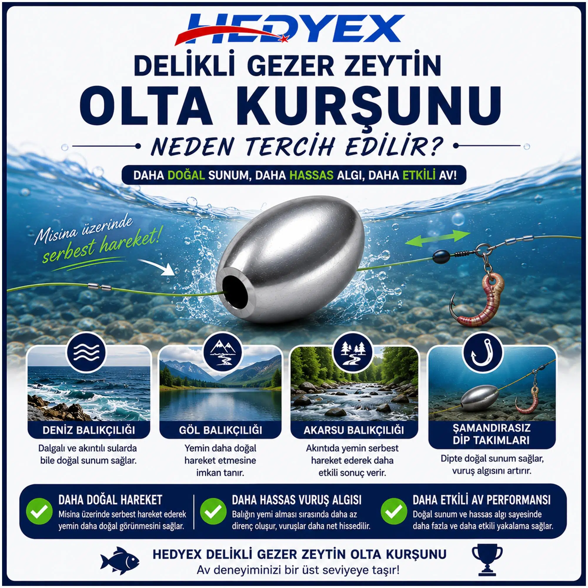 Hedyex 2 Gr 100 Adet (200 Gr) Olta Kurşunu Delikli Gezer Zeytin Hedyex 2 Gr 100 Adet (200 Gr) Olta Kurşunu Delikli Gezer Zeytin