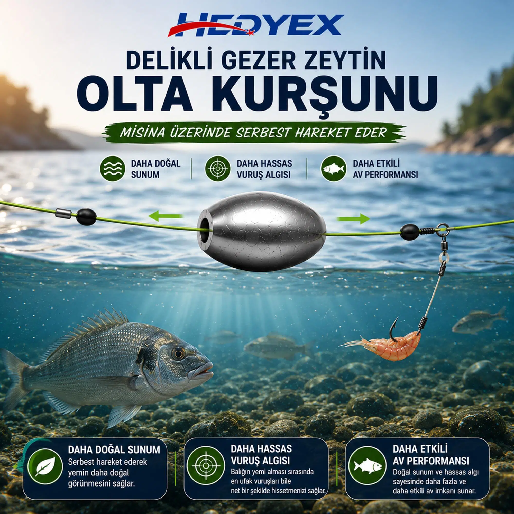 Hedyex 2 Gr 300 Adet (600 Gr) Olta Kurşunu Delikli Gezer Zeytin Hedyex 2 Gr 300 Adet (600 Gr) Olta Kurşunu Delikli Gezer Zeytin