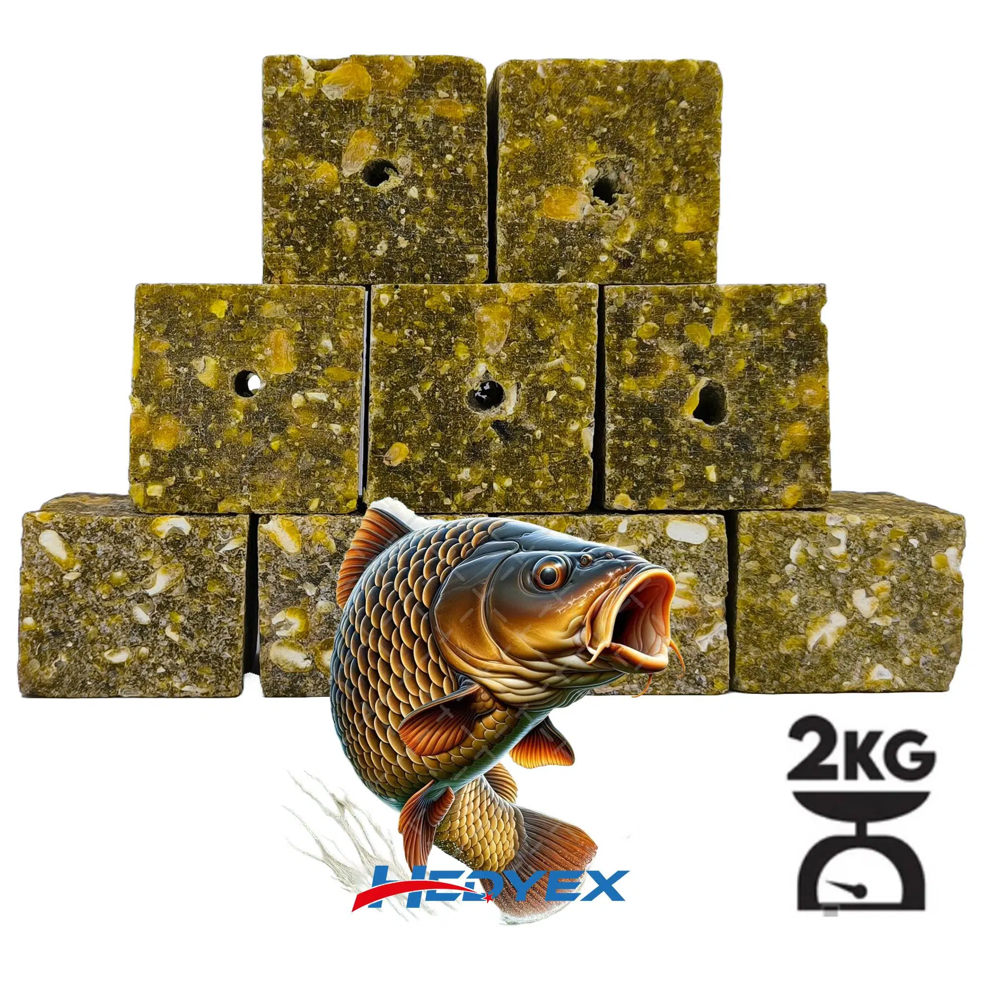 Hedyex 2Kg Sazan Küspesi Delikli Küp Mısır Küspesi Kare