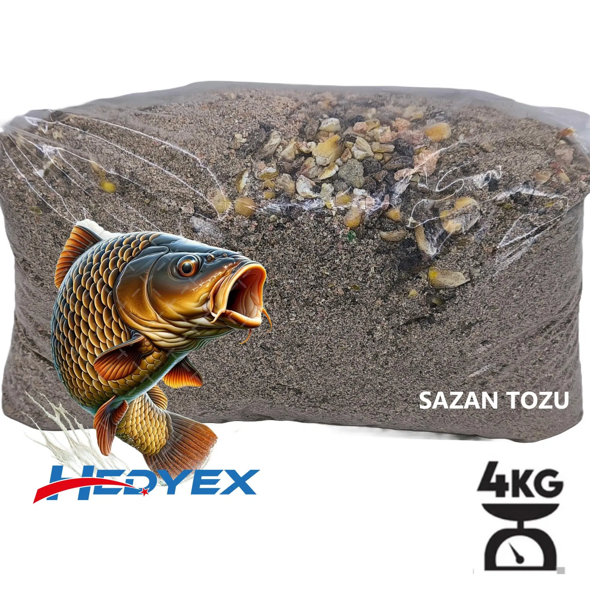 Hedyex 4Kg Sazan Tozu Yüksek Proteinli Özel Katkılı Sazan Alabalık Avı Toz Yem