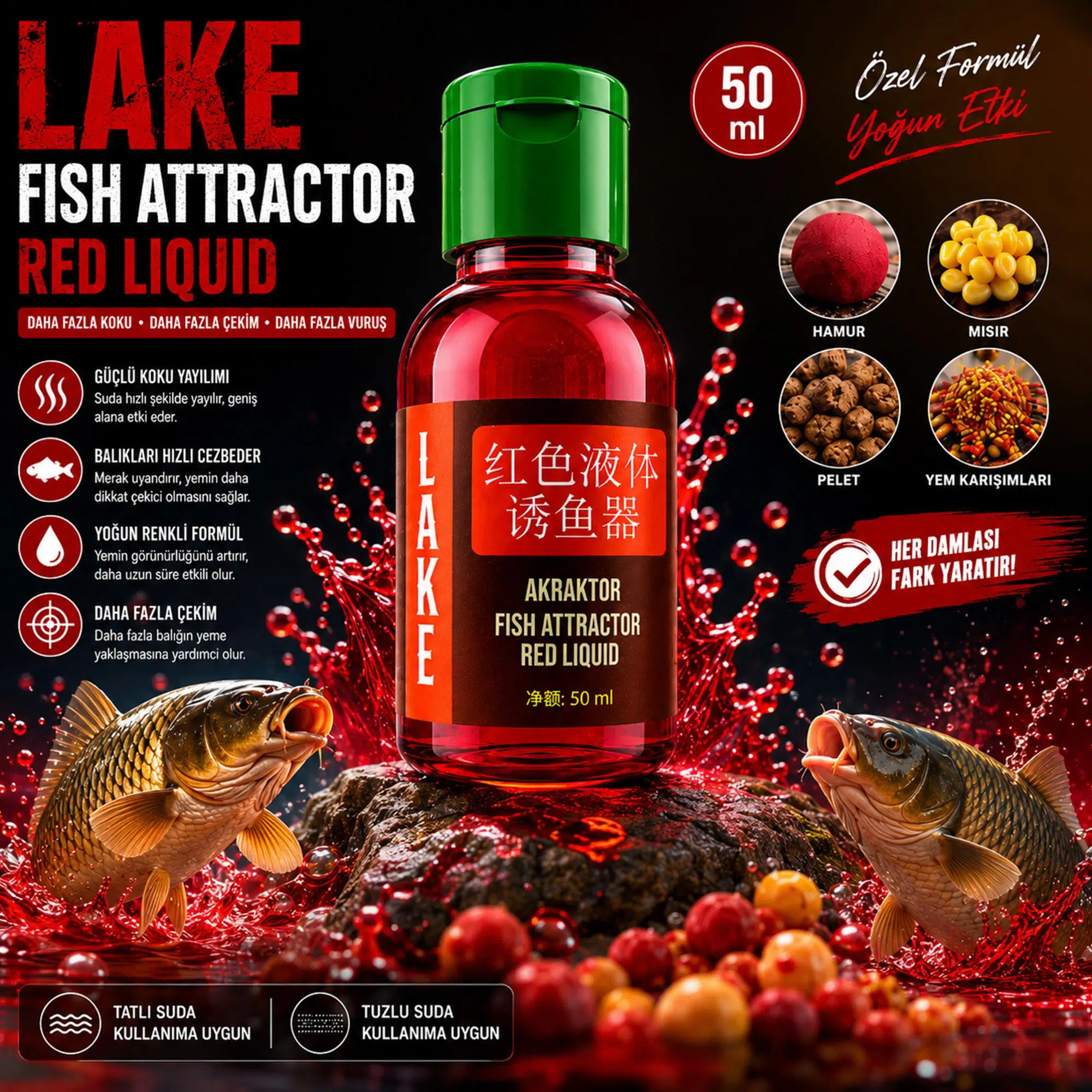 Hedyex Lake Atraktor Balık Cezbedici Red Sıvı 50 gr Hedyex Lake Atraktor Balık Cezbedici Red Sıvı 50 gr