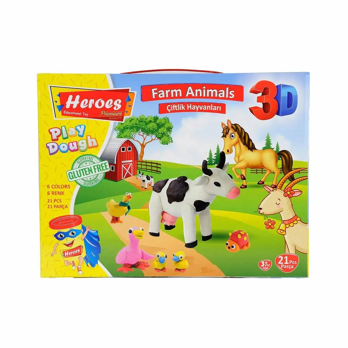 Heroes Çiftlik Hayvanları Oyun Hamuru Seti 21 Parça ERN-570