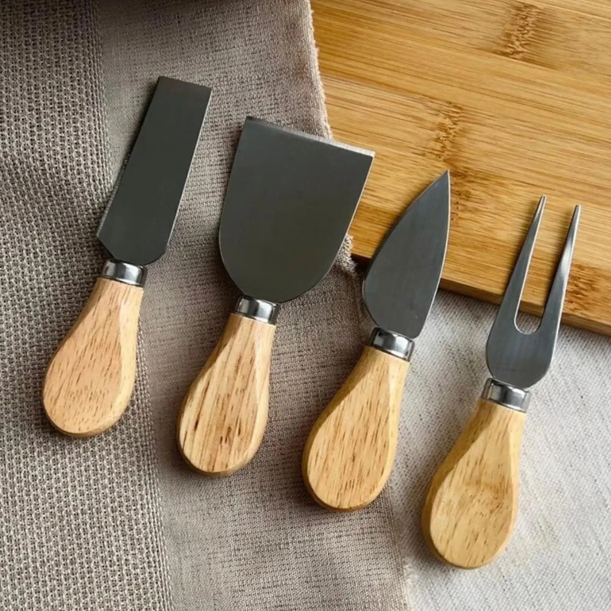 Ivory Paslanmaz Çelik Peynir Bıçağı Seti 4 Parça 13cm