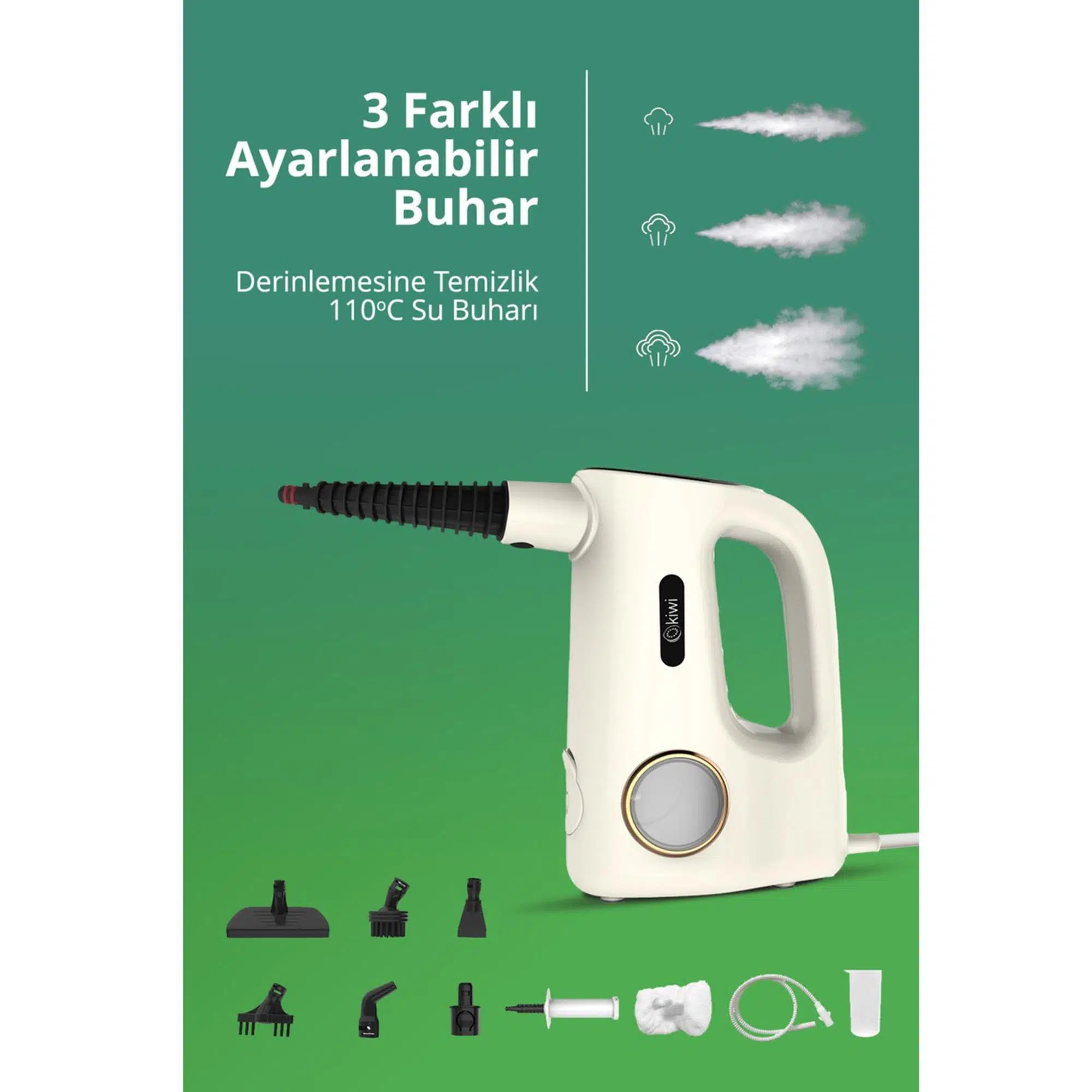 Kiwi KSC-4214 Buharlı Temizleyici 380ml 4Bar Basınç Kiwi KSC-4214 Buharlı Temizleyici 380ml 4Bar Basınç