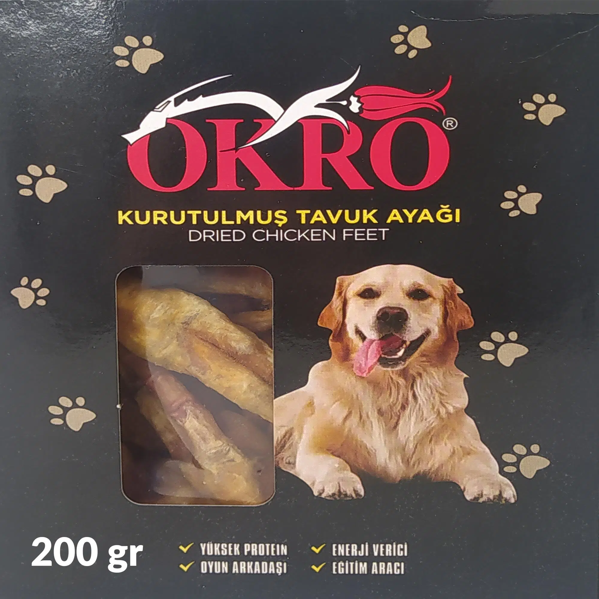 Okro Kurutulmuş Tavuk Ayağı 200gr Köpek Ödül Maması