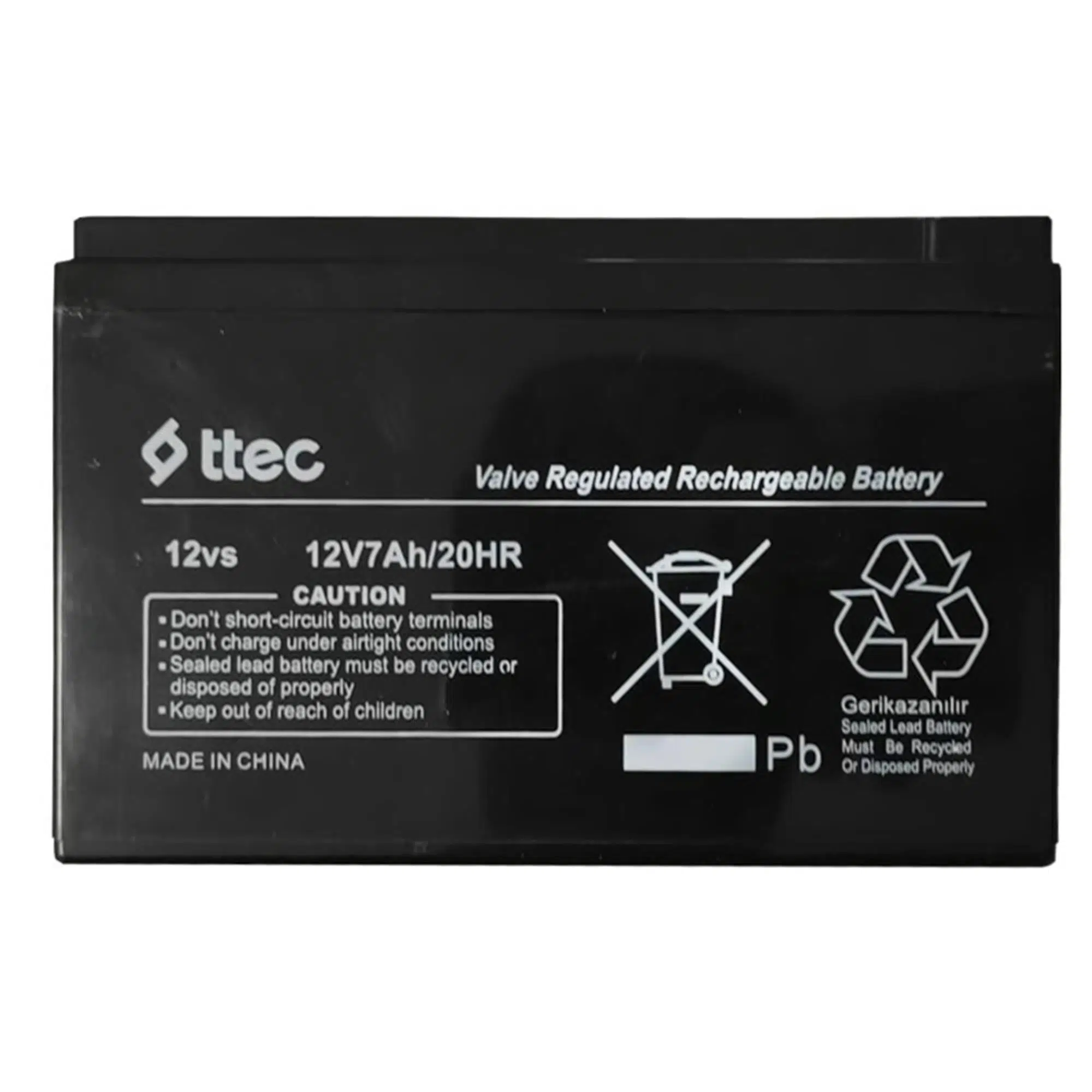 Ttec 12 Volt 7 Amper Ups Aküsü 12VS Serisi Bakımsız Kuru Tip Akü