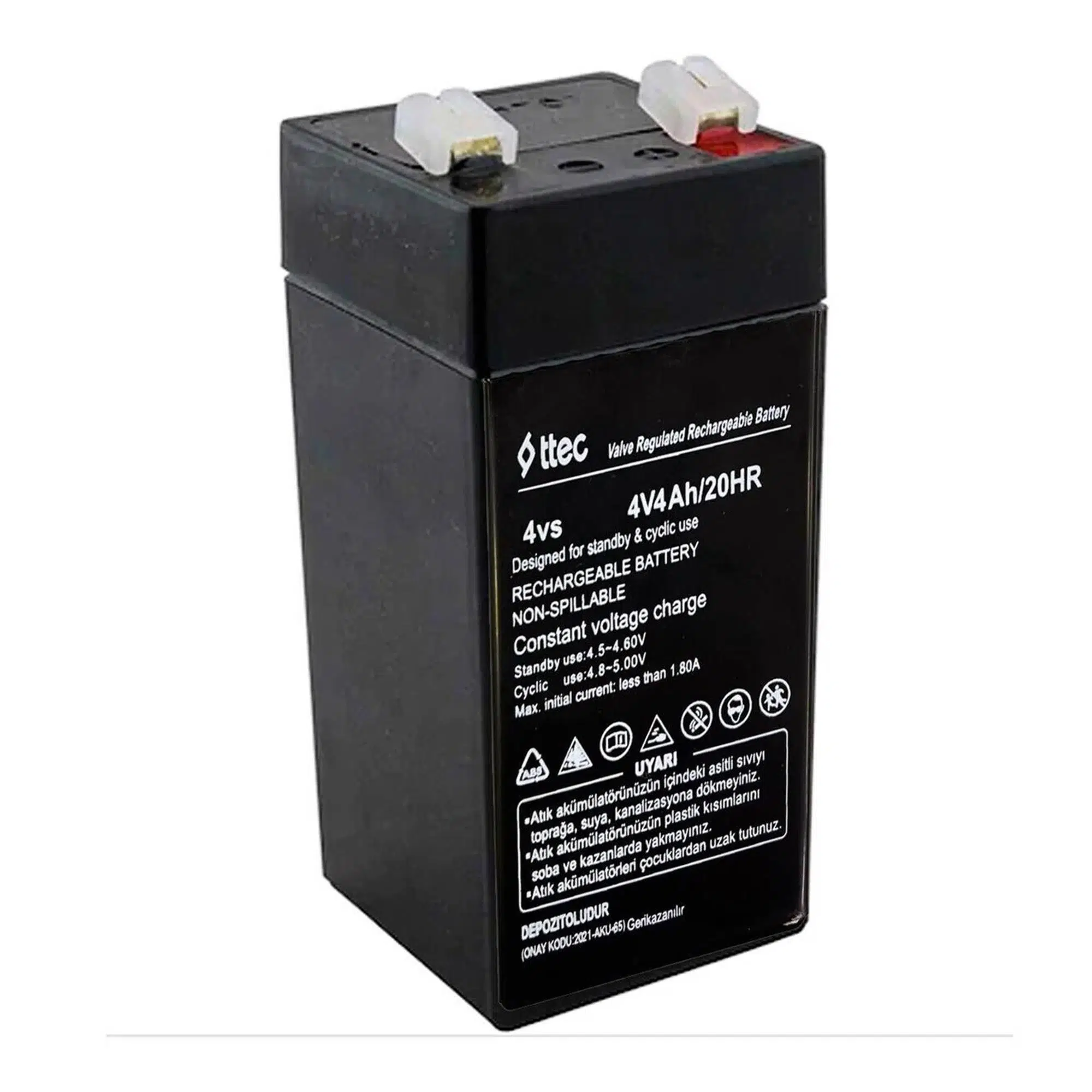 Ttec 4 Volt 4 Amper Bakımsız Kuru Akü 4VS Serisi Terazi ve Işıldak Aküsü